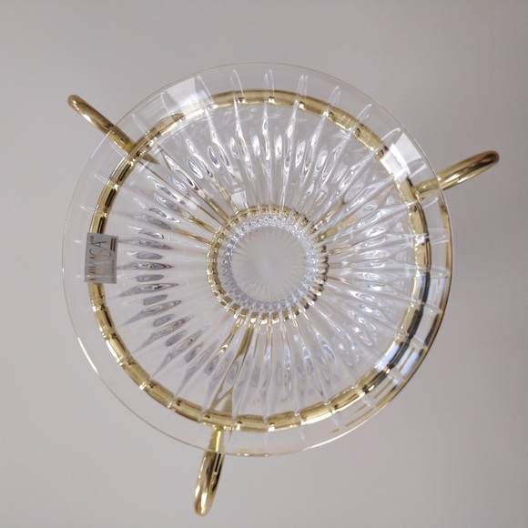 Vintage Mikasa Crystal Candy Dish with Gold/Brass Stand - Picture 1 of 3